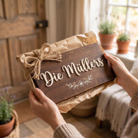 Türschild Familie personalisiert, Namensschild Haustür mit Nachname, Einzugsgeschenk, Geschenk Hochzeit Einzug Hausnummer – Bild 5