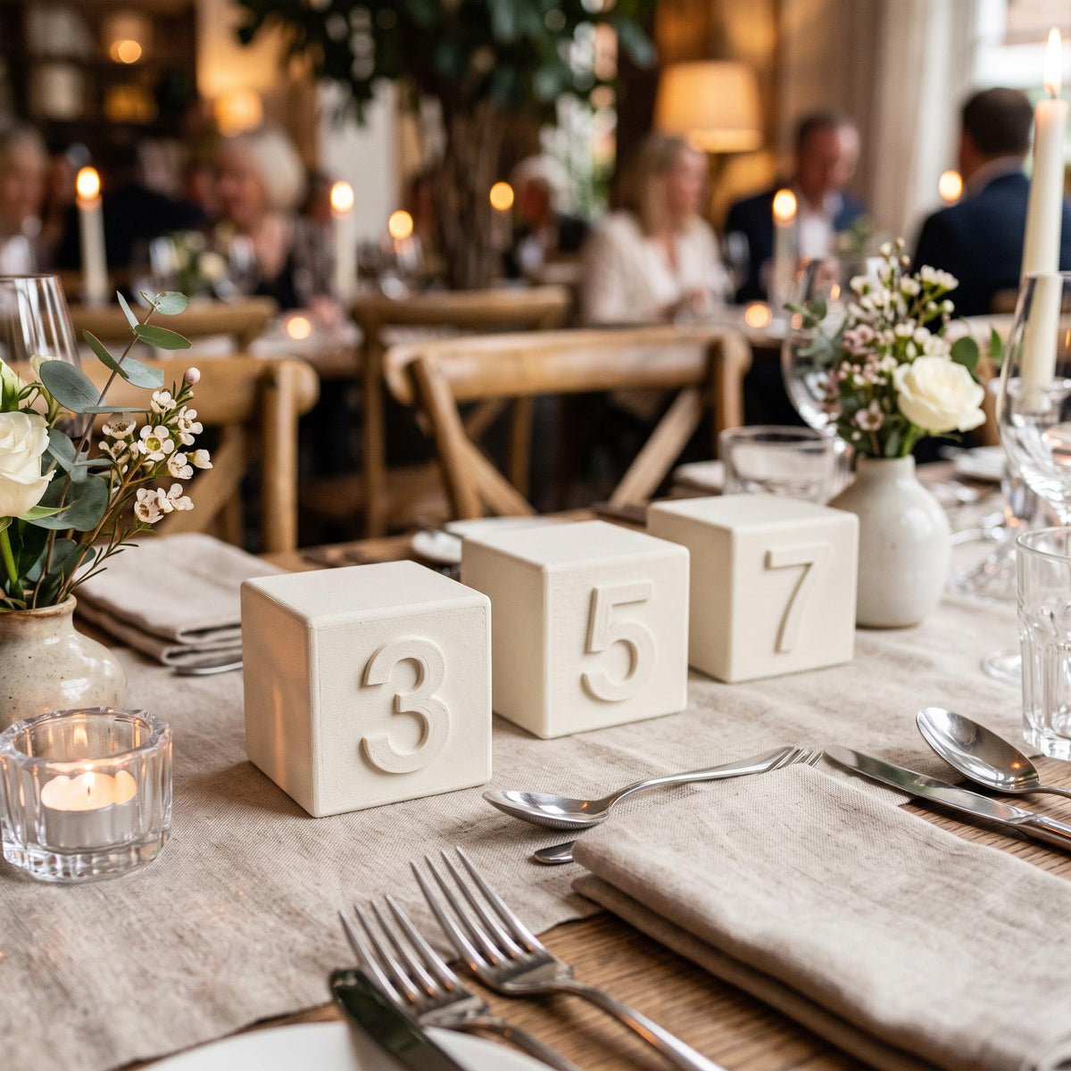 Tischwürfel Gastro Set | Tischnummer Personalisiert | Restaurant Café Bar Deko | 3D Druck