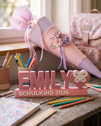Schulkind 2026 Schild mit Name personalisiert – Bild 1