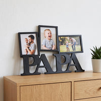 Foto Collage mit Wunschtext personalisiert | 3 Fotos UV Druck | Kühlschrank Magnet Fotogeschenk | Papa Mama Opa Oma | Vatertag Geschenk