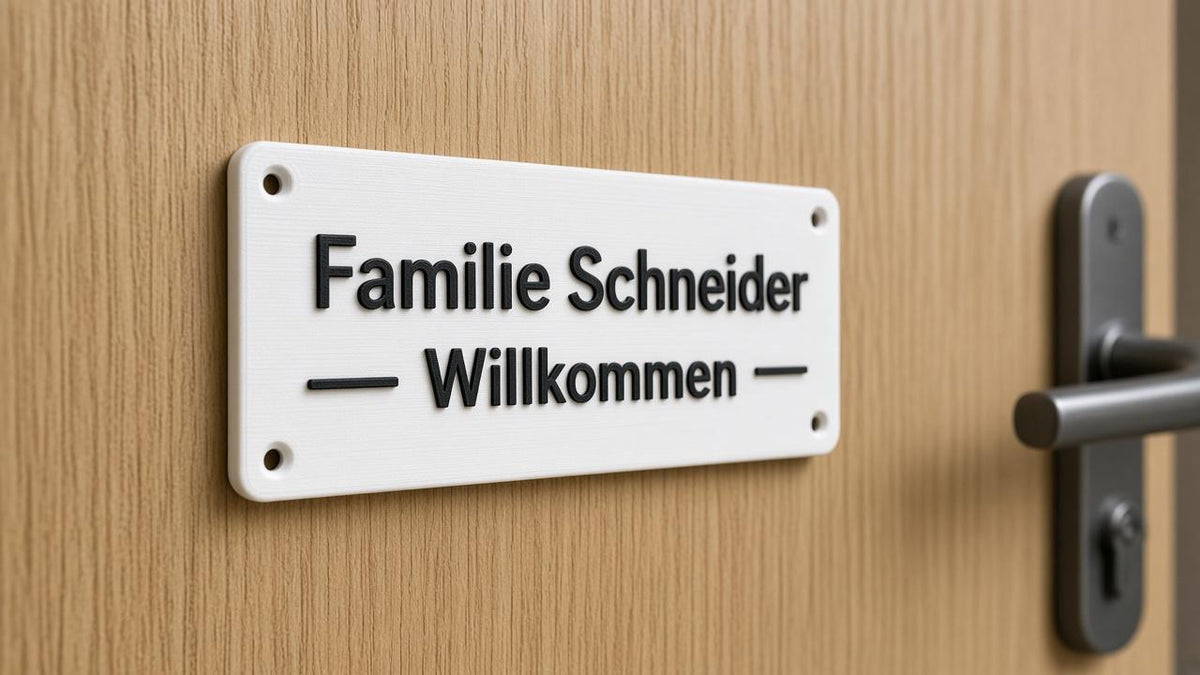 Personalisiertes Familienschild Tür Klingel | Familie Name | 3D Druck weiß schwarz | Willkommen Schild