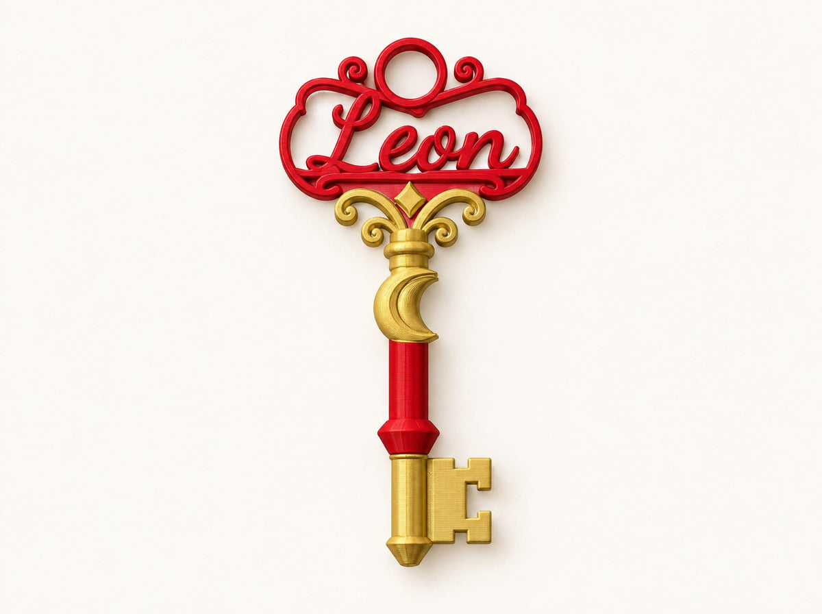 Weihnachtsmann Schlüssel personalisiert | Santa Key mit Namen | Magischer Schlüssel für Kinder | Heiligabend Tradition | Rot Gold