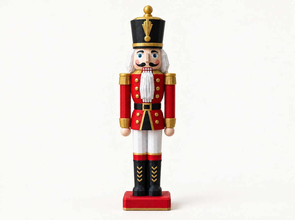 Nussknacker Figur 20 cm | Weihnachtsdeko Nussknacker Soldat | Klassische Weihnachtsfigur 3D Druck | Deko Fensterbank Weihnachten