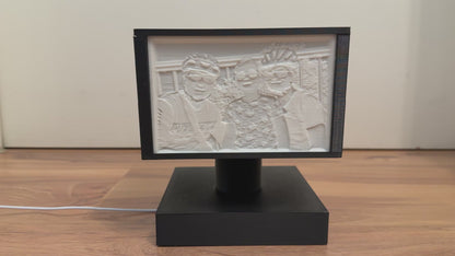 Lithophane Lampe mit 4 Bildern