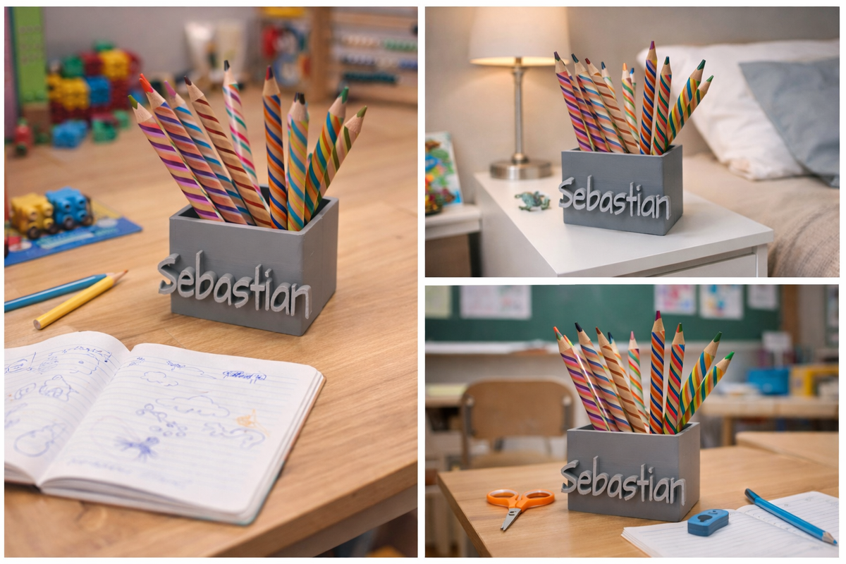 Moderner Stiftehalter aus dem 3D-Drucker – minimalistisches Design